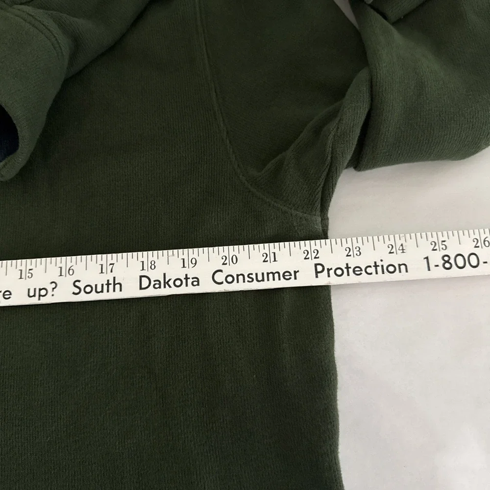 Lands' End Men's L/T 42-44 Green Quarter Zip‎ Fleece Pullover Sweater Pre-Owned